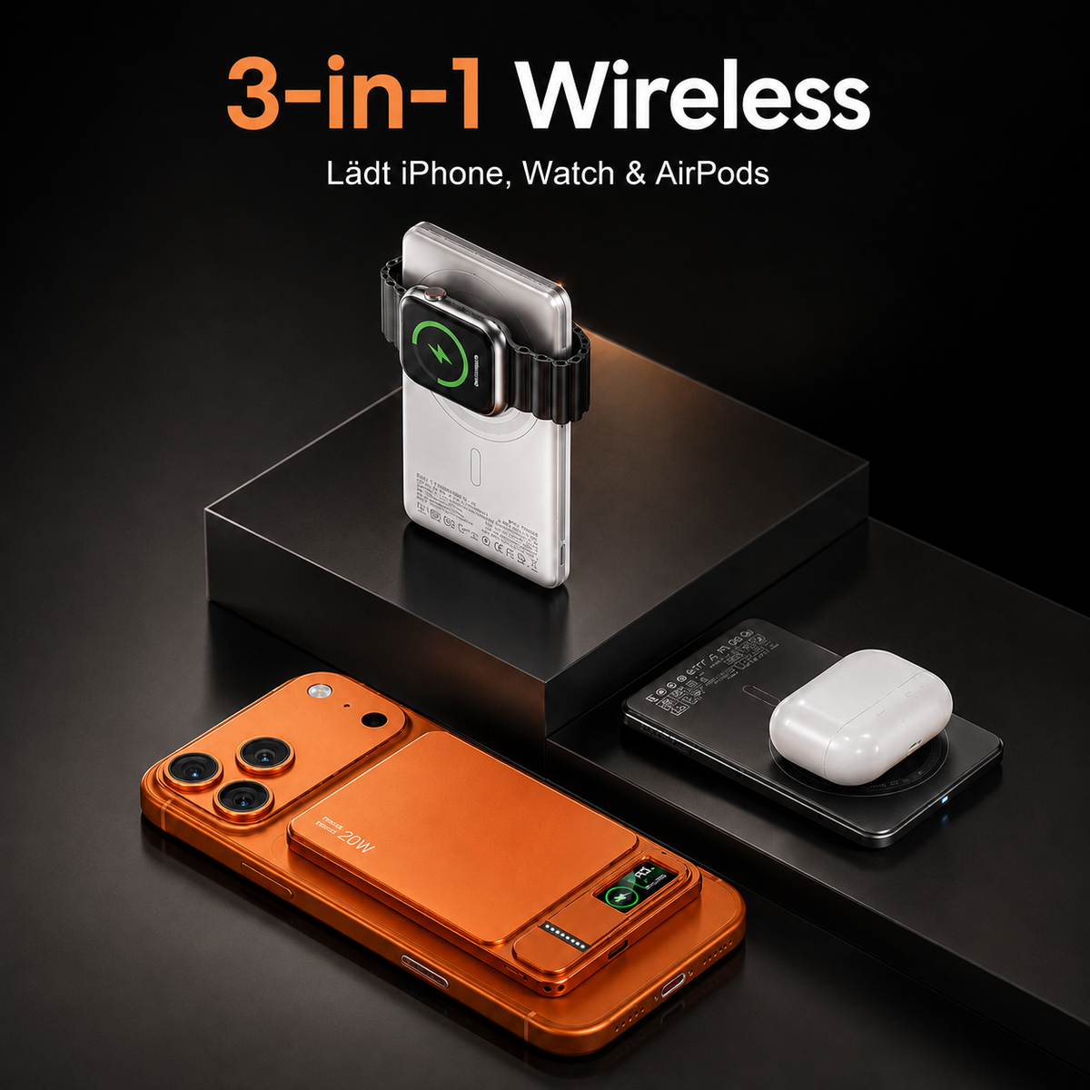 KAVENIQ ENERGIA power bank magnetica 3-in-1